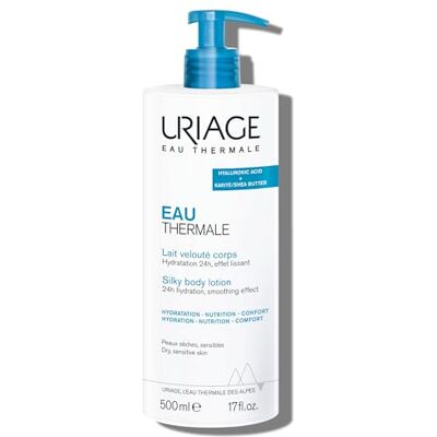 Uriage THERMALE WATER Vochtinbrengende lichaamsmelk met sheaboter en hyaluronzuur, intensieve hydratatie gedurende 24 uur. Lichte, fluweelzachte vochtinbrengende crème, aangename bloemengeur Uriage THERMALE WATER Vochtinbrengende lichaamsmelk met sheaboter en hyaluronzuur, intensieve hydratatie gedurende 24 uur. Lichte, fluweelzachte vochtinbrengende crème, aangename bloemengeur
