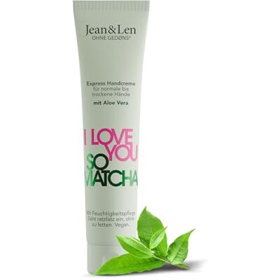 Jean & Len I Love You So Matcha crème voor normale tot droge handen, hydrateert snel de handen, zonder parabenen en siliconen, 75 ml Jean & Len I Love You So Matcha crème voor normale tot droge handen, hydrateert snel de handen, zonder parabenen en siliconen, 75 ml