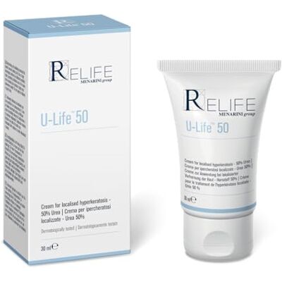 U-Life Relife 50 Watervrije exfoliërende pasta voor gelokaliseerde hyperkeratose voor schrale huid met 50% ureum peeling, tube van 30 ml U-Life Relife 50 Watervrije exfoliërende pasta voor gelokaliseerde hyperkeratose voor schrale huid met 50% ureum peeling, tube van 30 ml