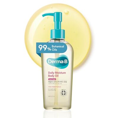 DERMA B Dagelijkse hydraterende lichaamsolie voor droge huid, 99% natuurlijke oorsprong, arganolie en zoete amandelolie, 200 ml DERMA B Dagelijkse hydraterende lichaamsolie voor droge huid, 99% natuurlijke oorsprong, arganolie en zoete amandelolie, 200 ml