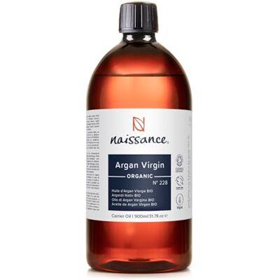 Naissance Biologische Arganolie uit Marokko (nr. 228) – 900 ml – voor droog, krullend haar, gezicht, lichaam, baard, cosmetica – koudgeperst Naissance Biologische Arganolie uit Marokko (nr. 228) – 900 ml – voor droog, krullend haar, gezicht, lichaam, baard, cosmetica – koudgeperst