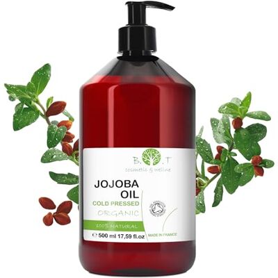 B.O.T cosmetic & wellness Jojoba-olie pure biologische gezichtsolie massageolie make-up remover olie gezicht olie haar striae zwangerschap olie lichaam baardolie 500 ml B.O.T cosmetic & wellness Jojoba-olie pure biologische gezichtsolie massageolie make-up remover olie gezicht olie haar striae zwangerschap olie lichaam baardolie 500 ml