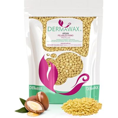 Dermawax Arganwasparels, 1 kg, afpelbare was, ontharing zonder strepen Afpelbare warme was met arganolie zonder strepen voor gezicht, bikinilijn en lichaam, dames en heren Dermawax Arganwasparels, 1 kg, afpelbare was, ontharing zonder strepen Afpelbare warme was met arganolie zonder strepen voor gezicht, bikinilijn en lichaam, dames en heren