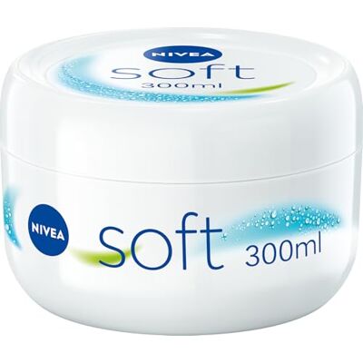 NIVEA Soft Gezichts-, lichaams- en handcrème (1 x 300 ml), vochtinbrengende crème met lichte textuur, verrijkt met jojoba-olie, multifunctionele vochtinbrengende crème met vitamine E NIVEA Soft Gezichts-, lichaams- en handcrème (1 x 300 ml), vochtinbrengende crème met lichte textuur, verrijkt met jojoba-olie, multifunctionele vochtinbrengende crème met vitamine E