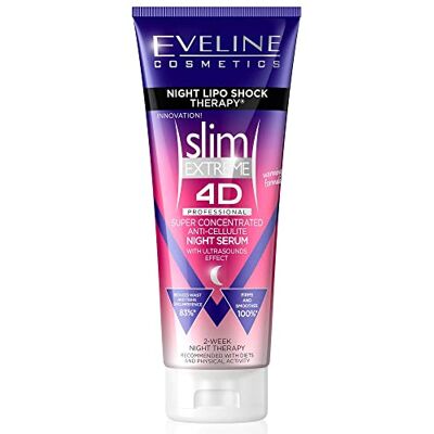 EVELINE COSMETICS Slim Extreme 4D Super Geconcentreerde Cellulitis Warme Afslankcrème voor Vrouwen 250 ml Snelle Vetverbrandingsformule Nachtlipo Shock Thearpie voor 2 weken EVELINE COSMETICS Slim Extreme 4D Super Geconcentreerde Cellulitis Warme Afslankcrème voor Vrouwen 250 ml Snelle Vetverbrandingsformule Nachtlipo Shock Thearpie voor 2 weken