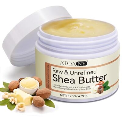 FRDUGA Biologische sheaboter, koudgeperst (120 ml), 100% puur en natuurlijk, puur en veganistisch, hoogwaardige sheaboter, gladde en natuurlijke lippenbalsem met sheaboter, zonder FRDUGA Biologische sheaboter, koudgeperst (120 ml), 100% puur en natuurlijk, puur en veganistisch, hoogwaardige sheaboter, gladde en natuurlijke lippenbalsem met sheaboter, zonder