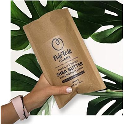 FairTaleGhana FairTale GHANA Raw Afrikaanse sheaboter 450 g Wild Harvested, Ethically Sourced, 100% natuurlijk, onbewerkt, plantaardige basis, veganistisch, ivoor FairTaleGhana FairTale GHANA Raw Afrikaanse sheaboter 450 g Wild Harvested, Ethically Sourced, 100% natuurlijk, onbewerkt, plantaardige basis, veganistisch, ivoor
