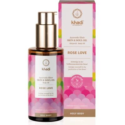 Khadi ROSE LOVE Ayurvedische elixer lichaamsolie – luxueuze schoonheidsolie – voedend en regenererend – 100% gecertificeerde natuurlijke cosmetica – 100 ml Khadi ROSE LOVE Ayurvedische elixer lichaamsolie – luxueuze schoonheidsolie – voedend en regenererend – 100% gecertificeerde natuurlijke cosmetica – 100 ml