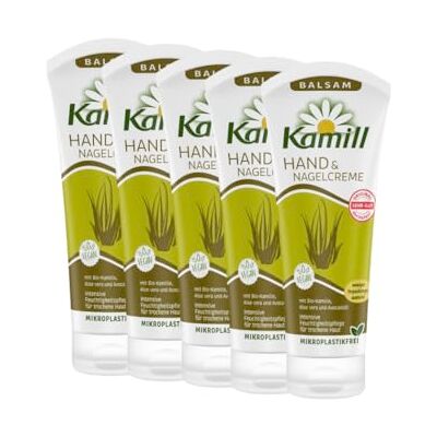Kamill Balsam hand- en nagelcrème, 5 stuks (5 x 100 ml) – biedt intensieve verzorging, hydratatie en bescherming met avocado-olie en aloë vera voor droge handen en Kamill Balsam hand- en nagelcrème, 5 stuks (5 x 100 ml) – biedt intensieve verzorging, hydratatie en bescherming met avocado-olie en aloë vera voor droge handen en