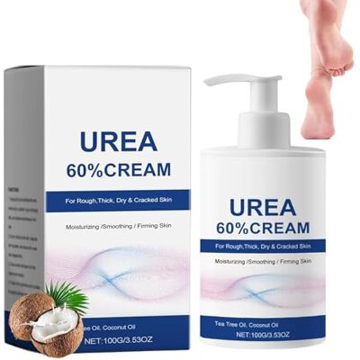 JIAOY 60% ureum voetcrème, voor gespleten hielen en droge huid, 60% ureum voetcrème, hydraterend en diep verzachtend, hydraterende lichaamsverzorging (1 stuk) JIAOY 60% ureum voetcrème, voor gespleten hielen en droge huid, 60% ureum voetcrème, hydraterend en diep verzachtend, hydraterende lichaamsverzorging (1 stuk)