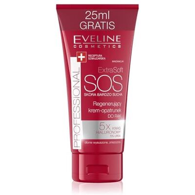 EVELINE COSMETICS SOS-reparatiecrème, rijk en hydraterend, voor zeer droge en gebarsten handen, 100 ml, 5% uree+ lanoline, niet vet, intensieve verzorging EVELINE COSMETICS SOS-reparatiecrème, rijk en hydraterend, voor zeer droge en gebarsten handen, 100 ml, 5% uree+ lanoline, niet vet, intensieve verzorging