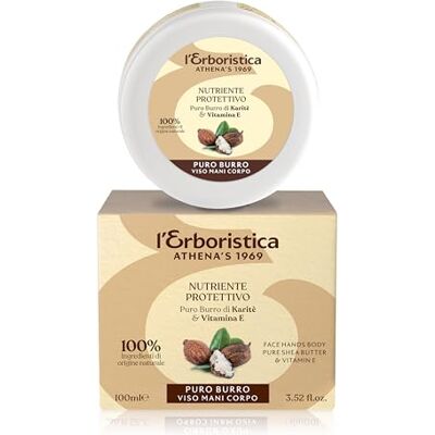 L'Herboristique Athena's Zuivere voedende en beschermende sheaboter gezichtsboter voor handen en lichaam zonder water met vitamine E voor droge en gevoelige huid 100 ml L'Herboristique Athena's Zuivere voedende en beschermende sheaboter gezichtsboter voor handen en lichaam zonder water met vitamine E voor droge en gevoelige huid 100 ml