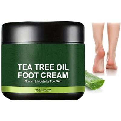 ZKKD Tea Tree Oil Voetcrème, theeboomolie voor krappe hielen en nagels, voedende en hydraterende voetbalsem voor voetverzorging, kalmeert en vernieuwt droge voeten, ruwe voeten, natuurlijke formule (1 stuk ZKKD Tea Tree Oil Voetcrème, theeboomolie voor krappe hielen en nagels, voedende en hydraterende voetbalsem voor voetverzorging, kalmeert en vernieuwt droge voeten, ruwe voeten, natuurlijke formule (1 stuk