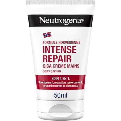 Neutrogena Noorse formule, intensieve herstellende handcrème, CICA, 4-in-1 bescherming voor extreem droge en jeukende handen, zonder parfum, 50 ml Neutrogena Noorse formule, intensieve herstellende handcrème, CICA, 4-in-1 bescherming voor extreem droge en jeukende handen, zonder parfum, 50 ml