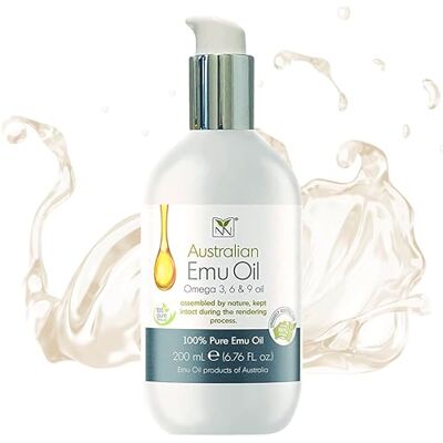 Y Not Natural Pure emu-olie, hydraterende gezichtsolie, lichaamsolie en haargroei, biologisch met vitamine E, omega 3-6-9, olie voor gezicht, hoofdhuid en nagelriemen Y Not Natural Pure emu-olie, hydraterende gezichtsolie, lichaamsolie en haargroei, biologisch met vitamine E, omega 3-6-9, olie voor gezicht, hoofdhuid en nagelriemen