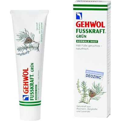 Gehwol Fusskraft Green for Normal Skin Refreshing Foot Cream, verfrissende crème ter voorkoming van voetgeur, voor normale huid, tube van 125 ml Gehwol Fusskraft Green for Normal Skin Refreshing Foot Cream, verfrissende crème ter voorkoming van voetgeur, voor normale huid, tube van 125 ml