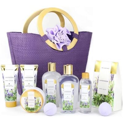 spa luxetique Badcadeauset voor dames, 10-delig, lavendelgeur, verjaardagscadeau voor vrouwen, handcrème, douchegel, schuimbad, bodylotion, badzout spa luxetique Badcadeauset voor dames, 10-delig, lavendelgeur, verjaardagscadeau voor vrouwen, handcrème, douchegel, schuimbad, bodylotion, badzout