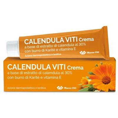 Marco Viti Calendula Viti Kalmerende crème met 30% calendula-extract en sheaboter, hydrateert en beschermt, zonder kleurstoffen, ideaal voor de gevoelige huid, tube van 100 ml Marco Viti Calendula Viti Kalmerende crème met 30% calendula-extract en sheaboter, hydrateert en beschermt, zonder kleurstoffen, ideaal voor de gevoelige huid, tube van 100 ml