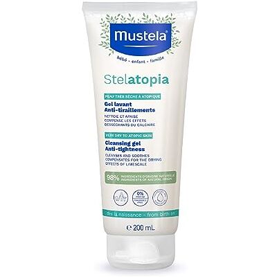 Mustela Stelatopia Wasgel, atopische huid, lichaam, haar, familie, 200 ml Wasgel reinigt en verlicht atopisch gevoelige huid, kalmeert jeuk, met zonnebloemolie, geurvrij Mustela Stelatopia Wasgel, atopische huid, lichaam, haar, familie, 200 ml Wasgel reinigt en verlicht atopisch gevoelige huid, kalmeert jeuk, met zonnebloemolie, geurvrij