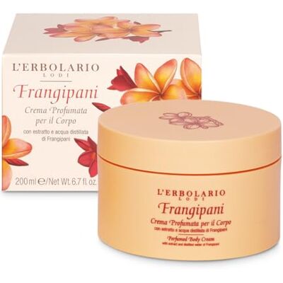 L'Erbolario Frangipani Geurende lichaamscrème – hydraterend en verkwikkend, met biologische oliën van kokosnoot en zonnebloem, extract en Frangipani-water, citrusgeur en bloem, 200 ml L'Erbolario Frangipani Geurende lichaamscrème – hydraterend en verkwikkend, met biologische oliën van kokosnoot en zonnebloem, extract en Frangipani-water, citrusgeur en bloem, 200 ml