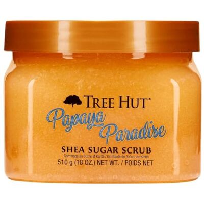 Tree Hut Sugar Body Scrub Papaya Paradise 510 g pot Bevat sheaboter en ananastoppen Helpt de glans van de huid te herstellen Voedt diep en verzacht Tree Hut Sugar Body Scrub Papaya Paradise 510 g pot Bevat sheaboter en ananastoppen Helpt de glans van de huid te herstellen Voedt diep en verzacht
