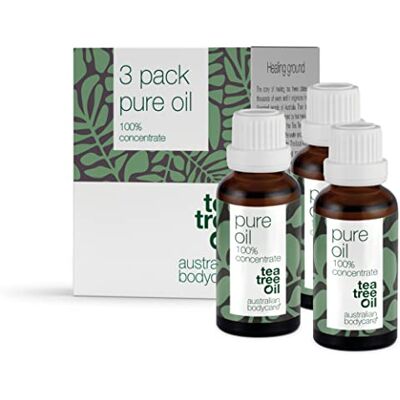 Australian Bodycare Theebaumöl 100% koninginnen 3 x 30 ml 100% geconcentreerde en natuurlijke etherische theeboomolie voor een huid, hoofd, haar, pikkel in het gezicht verzorging bij akne, voetpilz, nagelpilz veganistisch Australian Bodycare Theebaumöl 100% koninginnen 3 x 30 ml 100% geconcentreerde en natuurlijke etherische theeboomolie voor een huid, hoofd, haar, pikkel in het gezicht verzorging bij akne, voetpilz, nagelpilz veganistisch