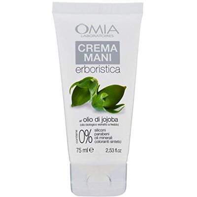 Omia , Mani Erbortische crème met jojoba-olie, Mani intensieve reflectorcrème, ideaal voor de huid, zeer droog en zacht, dona elastisch en dubbel comfort, dermatologisch getest, 75 ml Omia , Mani Erbortische crème met jojoba-olie, Mani intensieve reflectorcrème, ideaal voor de huid, zeer droog en zacht, dona elastisch en dubbel comfort, dermatologisch getest, 75 ml