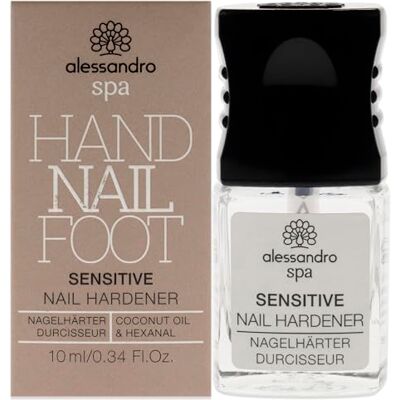 alessandro Spa Sensitive Nail Hardener Formaldehyde-vrije nagelverharder, versterkt gevoelige en fijne nagels, 10 ml alessandro Spa Sensitive Nail Hardener Formaldehyde-vrije nagelverharder, versterkt gevoelige en fijne nagels, 10 ml