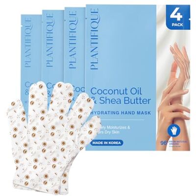 PLANTIFIQUE Vochtinbrengend handmasker – 4 handschoenen met hyaluronzuur, sheaboter en macadamia – herstellende crème voor de droge huid, veganistische voedende verzorging voor de handen PLANTIFIQUE Vochtinbrengend handmasker – 4 handschoenen met hyaluronzuur, sheaboter en macadamia – herstellende crème voor de droge huid, veganistische voedende verzorging voor de handen