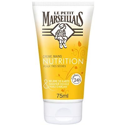 Le Petit Marseillais Handcrème Nutrition voor zeer droge huid (tube van 75 ml) – handcrème met sheaboter, zoete amandel en arganolie – handverzorging voor 24 uur comfort Le Petit Marseillais Handcrème Nutrition voor zeer droge huid (tube van 75 ml) – handcrème met sheaboter, zoete amandel en arganolie – handverzorging voor 24 uur comfort