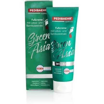 Pedibaehr Green Asia Voetcrème met lotus- en bamboe-extract met panthenol, ook geschikt voor diabetici, vochtinbrengende crème, 125 ml Pedibaehr Green Asia Voetcrème met lotus- en bamboe-extract met panthenol, ook geschikt voor diabetici, vochtinbrengende crème, 125 ml