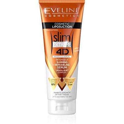 EVELINE COSMETICS Slim Extreme 4D Professional Serum Intensief Afslankmiddel + Remodelmiddel 250 ml Warm Cream Afslankmiddel tegen cellulitis en vetverbranding Koelformule EVELINE COSMETICS Slim Extreme 4D Professional Serum Intensief Afslankmiddel + Remodelmiddel 250 ml Warm Cream Afslankmiddel tegen cellulitis en vetverbranding Koelformule