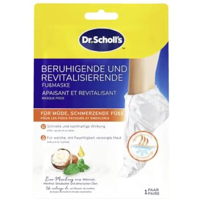 Dr. Scholl's Kalmerend en revitaliserend voetmasker voor vermoeide en pijnlijke voeten, hydraterende sokken, ontspannend, verzacht de huid met Epsom-zout, menthol, sheaboter en Dr. Scholl's Kalmerend en revitaliserend voetmasker voor vermoeide en pijnlijke voeten, hydraterende sokken, ontspannend, verzacht de huid met Epsom-zout, menthol, sheaboter en