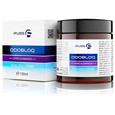 Mr. Fuss ODOBLOQ Deodorantcrème tegen zweetvoeten en sterke geuren, zonder aluminium, 100 ml, crème voor mannen en vrouwen Mr. Fuss ODOBLOQ Deodorantcrème tegen zweetvoeten en sterke geuren, zonder aluminium, 100 ml, crème voor mannen en vrouwen