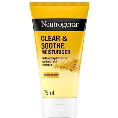 Neutrogena Clear & Soothe Hydraterende gezichtscrème met kurkuma (1 x 75 ml), rustgevende en balancerende vochtinbrengende crème voor droge en gevoelige huid, gezichtsverzorging om te kalmeren en te hydrateren Neutrogena Clear & Soothe Hydraterende gezichtscrème met kurkuma (1 x 75 ml), rustgevende en balancerende vochtinbrengende crème voor droge en gevoelige huid, gezichtsverzorging om te kalmeren en te hydrateren