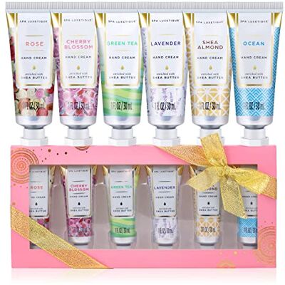 spa luxetique 6-delige handcrème, draagbaar en hydraterend, geschenkdoos voor dames, moeder, reizen, voor droge of gebarsten handen spa luxetique 6-delige handcrème, draagbaar en hydraterend, geschenkdoos voor dames, moeder, reizen, voor droge of gebarsten handen
