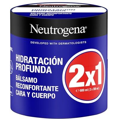 Neutrogena Noorse formule voor diepe hydratatie, rustgevende balsem (2 x 300 ml), vochtinbrengende crème voor lichaam en gezicht met Pro-Ceramide-technologie voor droge huid Neutrogena Noorse formule voor diepe hydratatie, rustgevende balsem (2 x 300 ml), vochtinbrengende crème voor lichaam en gezicht met Pro-Ceramide-technologie voor droge huid