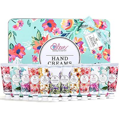 BODY & EARTH Cadeauset handcrème – 12 stuks vochtinbrengende handlotions verrijkt met sheaboter en glycerine, schoonheidsverzorging voor vrouwen, 12 x 30 ml BODY & EARTH Cadeauset handcrème – 12 stuks vochtinbrengende handlotions verrijkt met sheaboter en glycerine, schoonheidsverzorging voor vrouwen, 12 x 30 ml
