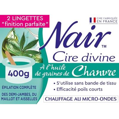 Nair Goddelijke was met hennepzaadolie – ontharingswas zonder strepen, effectief op korte haren, warme was voor ontharing van benen/oksels / bikinilijn, pot van 400 g Nair Goddelijke was met hennepzaadolie – ontharingswas zonder strepen, effectief op korte haren, warme was voor ontharing van benen/oksels / bikinilijn, pot van 400 g