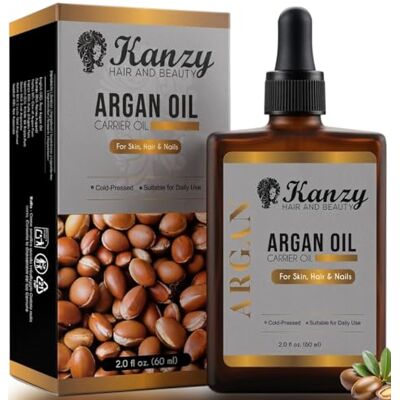 KANZY HAIR AND BEAUTY Kanzy Arganolie 100% pure bottled in Marokko 60 ml natuurlijke Argan uit Marokko voor de huid, veganistische koudgeperste verzorging voor droog en beschadigd haar en lichaam, olie voor mannen en KANZY HAIR AND BEAUTY Kanzy Arganolie 100% pure bottled in Marokko 60 ml natuurlijke Argan uit Marokko voor de huid, veganistische koudgeperste verzorging voor droog en beschadigd haar en lichaam, olie voor mannen en