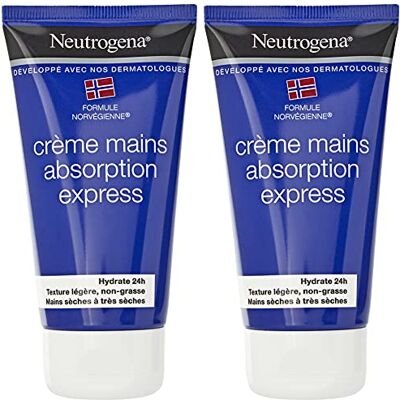 Neutrogena Handcrème Absorptie Express Noorse formule (2 tubes van 75 ml) Vetvrije vochtinbrengende crème met snelle absorptie handcrème met onmiddellijke penetratie Neutrogena Handcrème Absorptie Express Noorse formule (2 tubes van 75 ml) Vetvrije vochtinbrengende crème met snelle absorptie handcrème met onmiddellijke penetratie