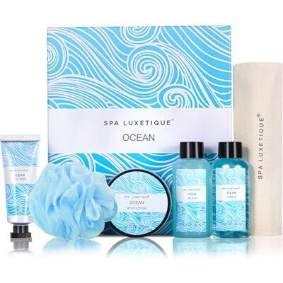 spa luxetique Spa-cadeauset, badcadeaus voor vrouwen, Oceaan reisgeschenkdoos met douchegel, handcrème, bodylotion, verjaardagscadeau voor dames, moederdagcadeau spa luxetique Spa-cadeauset, badcadeaus voor vrouwen, Oceaan reisgeschenkdoos met douchegel, handcrème, bodylotion, verjaardagscadeau voor dames, moederdagcadeau
