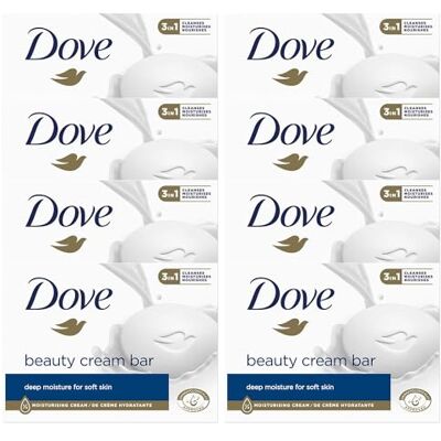 Dove Original Beauty Cream Bar 3-in-1 reinigt, hydrateert en voedt, sulfaatvrije badzeep voor een zachte en gladde huid, geschikt voor dagelijks gebruik, 8 x 90 g Dove Original Beauty Cream Bar 3-in-1 reinigt, hydrateert en voedt, sulfaatvrije badzeep voor een zachte en gladde huid, geschikt voor dagelijks gebruik, 8 x 90 g