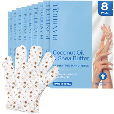 PLANTIFIQUE Vochtinbrengend handmasker – 8 handschoenen met hyaluronzuur, sheaboter en macadamia – herstellende crème voor de droge huid, veganistische voedende verzorging voor de handen PLANTIFIQUE Vochtinbrengend handmasker – 8 handschoenen met hyaluronzuur, sheaboter en macadamia – herstellende crème voor de droge huid, veganistische voedende verzorging voor de handen