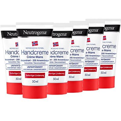 Neutrogena Noorse formule, geconcentreerde crème voor zeer droge handen, zonder parfum, 6 x 50 ml Neutrogena Noorse formule, geconcentreerde crème voor zeer droge handen, zonder parfum, 6 x 50 ml