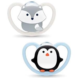 NUK Space fopspeen in set van 2 met extra ventilatie voor de gevoelige huid, BPA-vrij, siliconen, 18-36 maanden NUK Space fopspeen in set van 2 met extra ventilatie voor de gevoelige huid, BPA-vrij, siliconen, 18-36 maanden