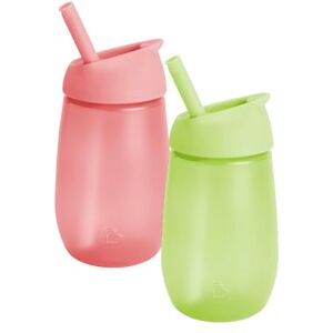 Munchkin Simple Clean Drinkbeker met rietje voor baby's en baby's, lekvrij, BPA-vrij, vaatwasmachinebestendig, siliconen, 296 ml, 2 stuks, groen/roze Munchkin Simple Clean Drinkbeker met rietje voor baby's en baby's, lekvrij, BPA-vrij, vaatwasmachinebestendig, siliconen, 296 ml, 2 stuks, groen/roze