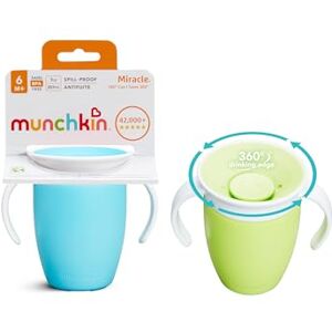 Munchkin Miracle 360 Oefenbeker, babybeker, BPA-vrije kinderbeker, met handgrepen, magische lekvrije beker, vaatwasmachinebestendig, 6 maanden en ouder, 207 ml, 2 stuks, blauw/groen Munchkin Miracle 360 Oefenbeker, babybeker, BPA-vrije kinderbeker, met handgrepen, magische lekvrije beker, vaatwasmachinebestendig, 6 maanden en ouder, 207 ml, 2 stuks, blauw/groen