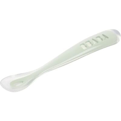 Béaba , baby/kind siliconenlepel, 1e levensjaar, vanaf 4 maanden, afgeronde punt, zacht, lang en ergonomisch handvat, easy grip, lichte nevel Béaba , baby/kind siliconenlepel, 1e levensjaar, vanaf 4 maanden, afgeronde punt, zacht, lang en ergonomisch handvat, easy grip, lichte nevel