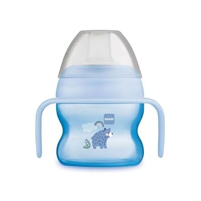 MAM Starter Cup mok met antislip handgrepen en schenktuit, 4+ maanden, 150 ml, lichtblauw MAM Starter Cup mok met antislip handgrepen en schenktuit, 4+ maanden, 150 ml, lichtblauw